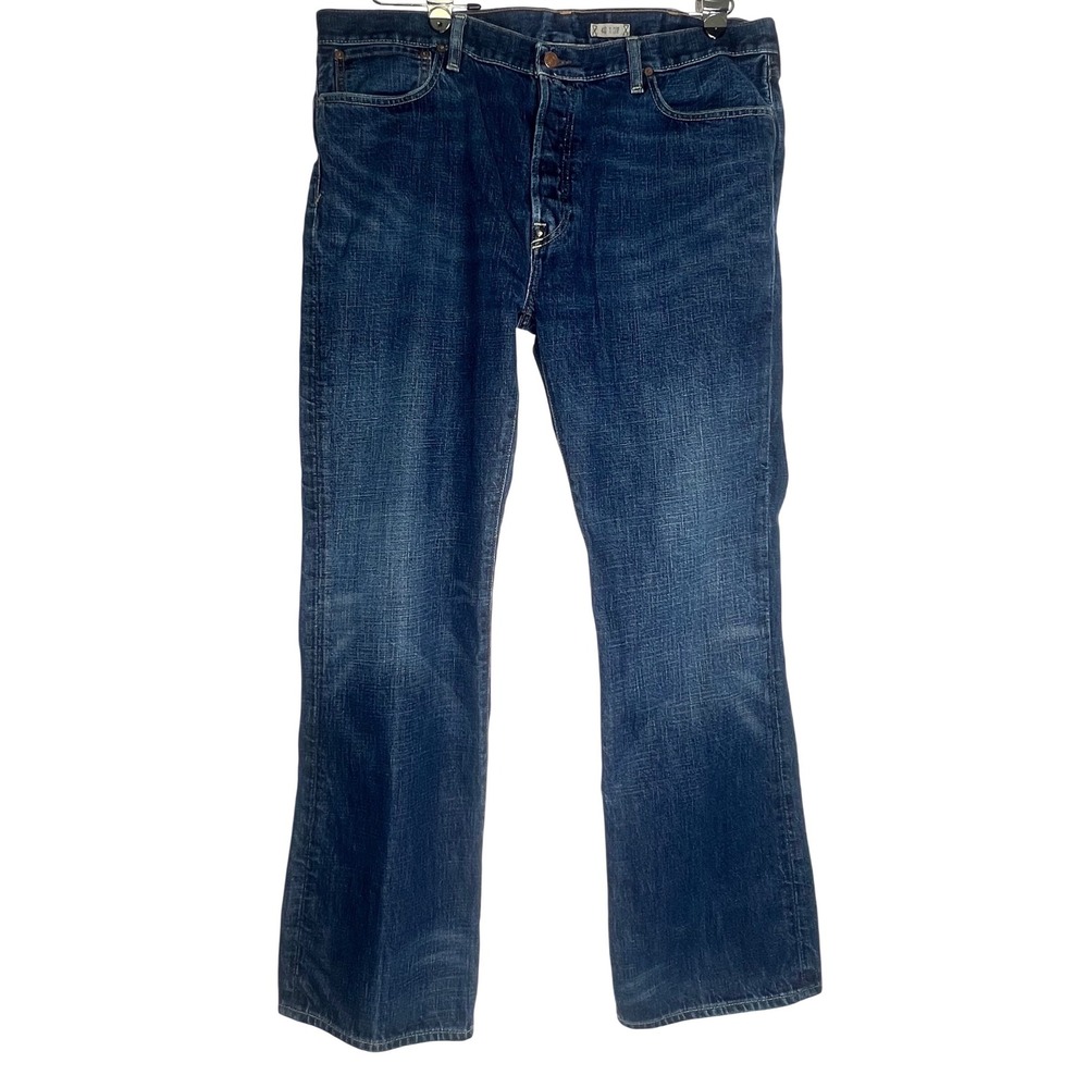 Polo Ralph Lauren 40x32 Distressed Straight Leg Button Fly Bootcut Blue Jeans